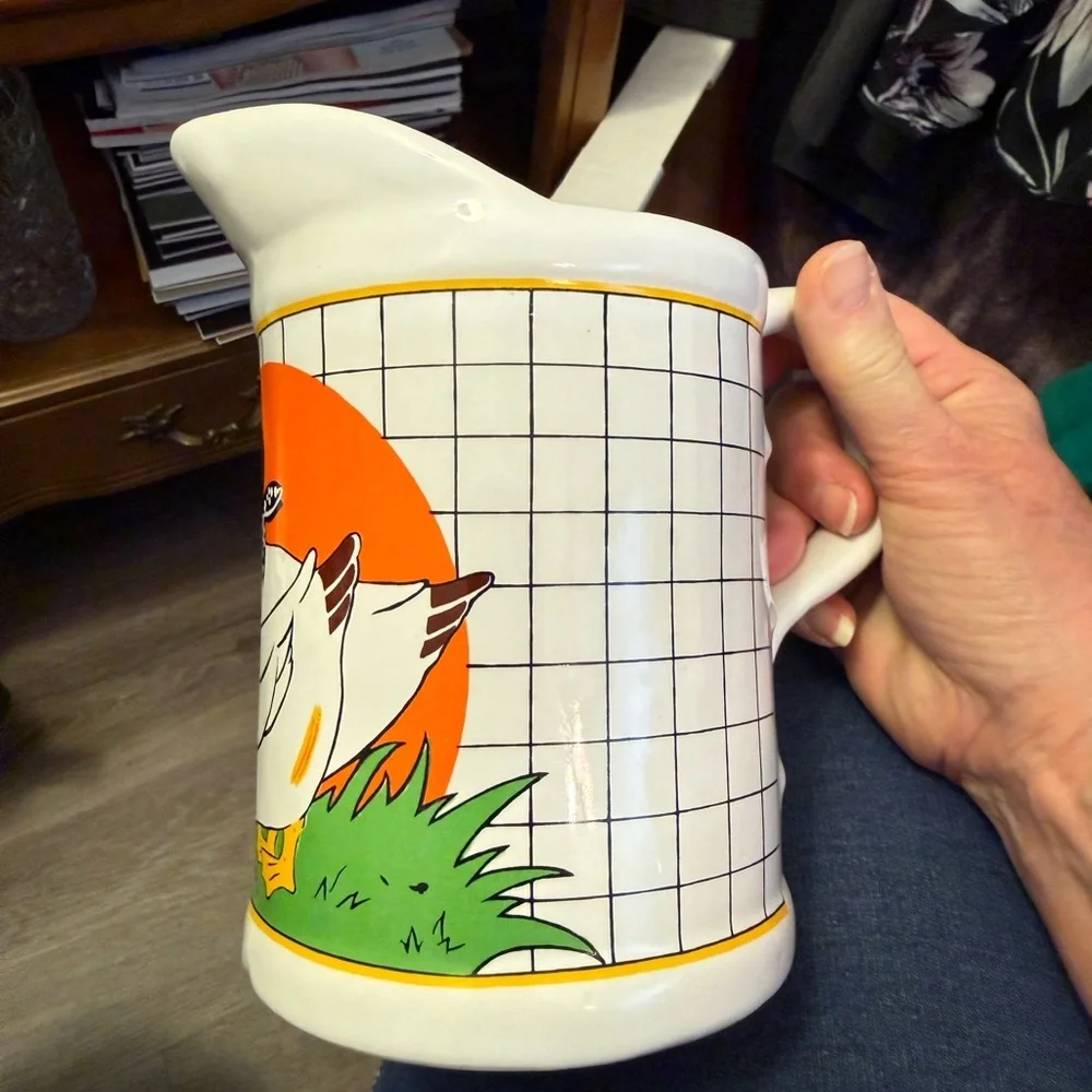 Vintage Duck Thened Pitcher with Measurements